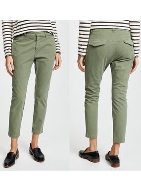 Nili Lotan Tel Aviv Chino Pants Straight Leg Size 8 Green Ankle